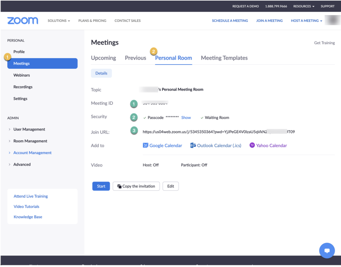Wo finde ich meinen persönlichen ZoomLink, meine ID und mein Passwort